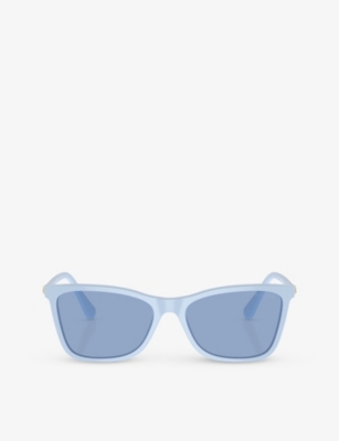 Swarovski Sk6004 Rectangle-frame Acetate Sunglasses In Blue