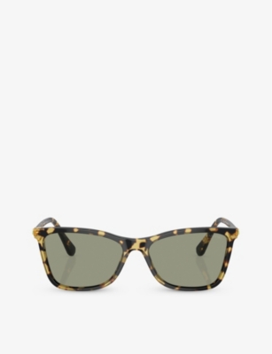 Swarovski Womens Brown Sk6004 Rectangle-frame Tortoiseshell Acetate Sunglasses