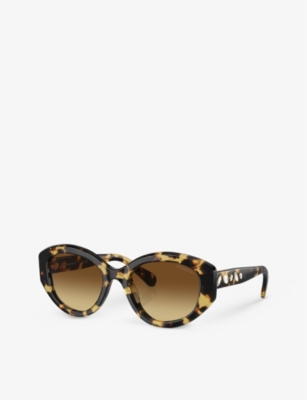 SWAROVSKI: SK6005 oval-frame tortoiseshell acetate sunglasses