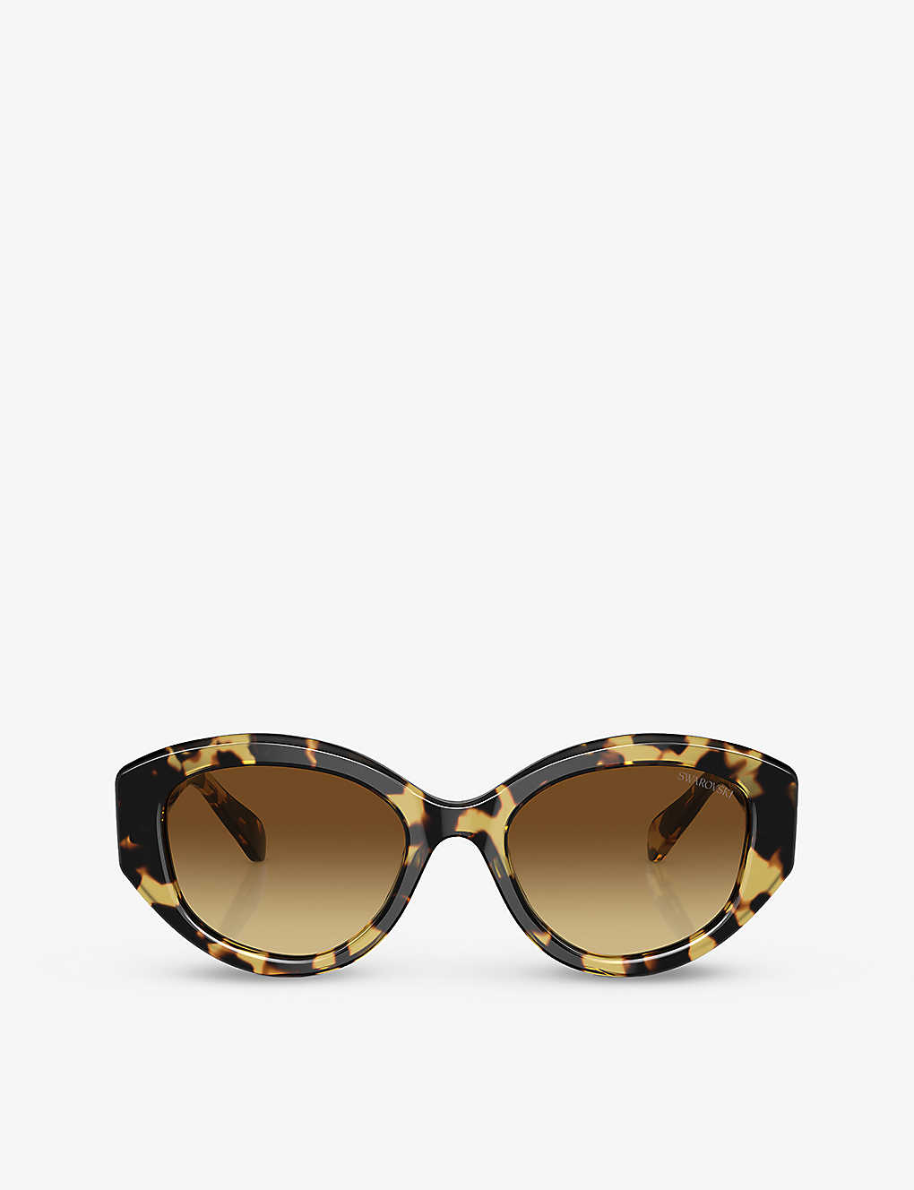 Swarovski Sk6005 Oval-frame Tortoiseshell Acetate Sunglasses In Brown