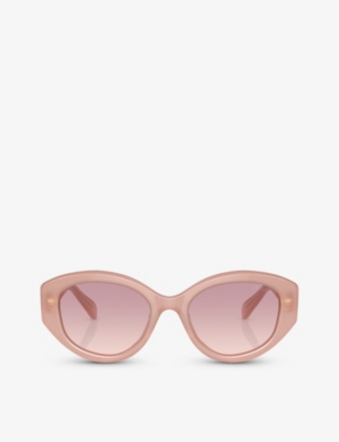 Swarovski Womens Pink Sk6005 Oval-frame Acetate Sunglasses