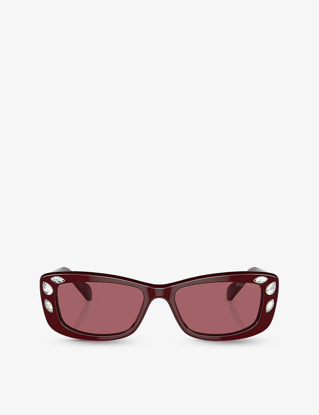 Swarovski Sk6008 Pillow-frame Acetate Sunglasses In Red