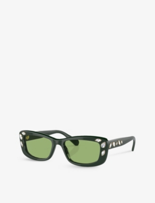 SWAROVSKI: SK6008 rectangle-frame acetate sunglasses