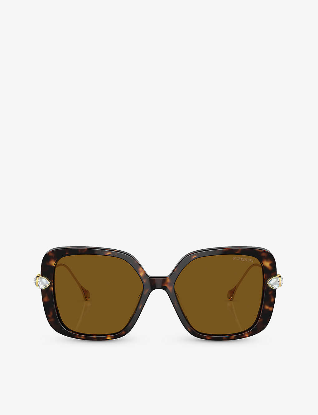 Swarovski Womens Brown Sk6011 Square-frame Tortoiseshell Acetate Sunglasses