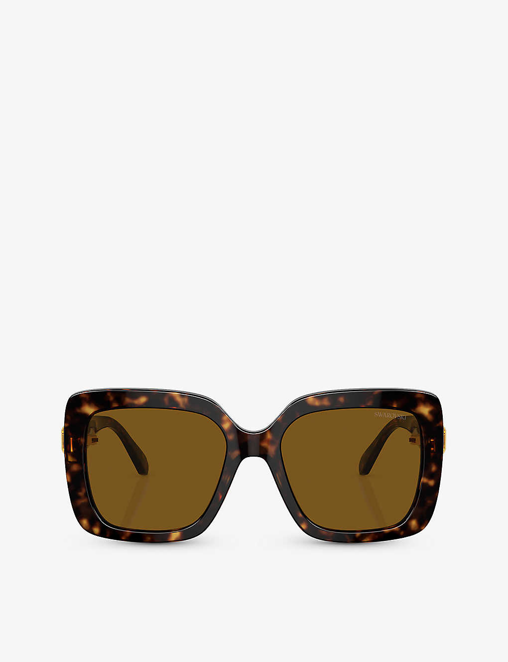 Shop Swarovski Womens Brown Sk6001 Square-frame Tortoiseshell Acetate Sunglasses