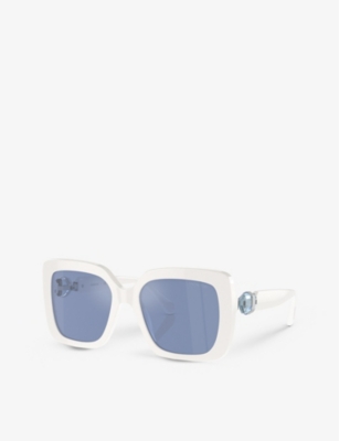 Shop Swarovski Womens White Sk6001 Square-frame Acetate Sunglasses