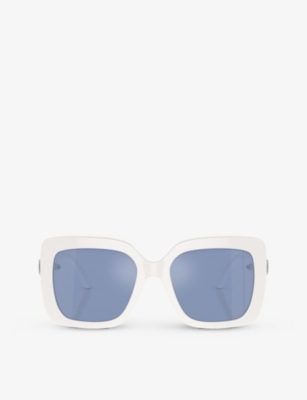 Shop Swarovski Womens White Sk6001 Square-frame Acetate Sunglasses