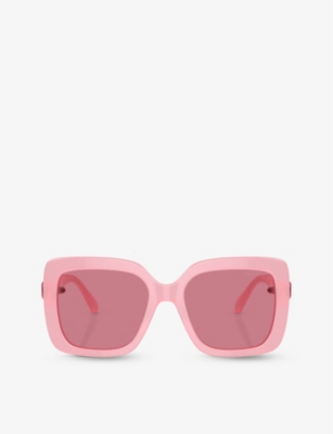 Shop Swarovski Womens Pink Sk6001 Square-frame Acetate Sunglasses