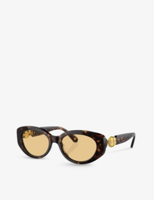 SWAROVSKI: SK6002 oval-frame tortoiseshell acetate sunglasses