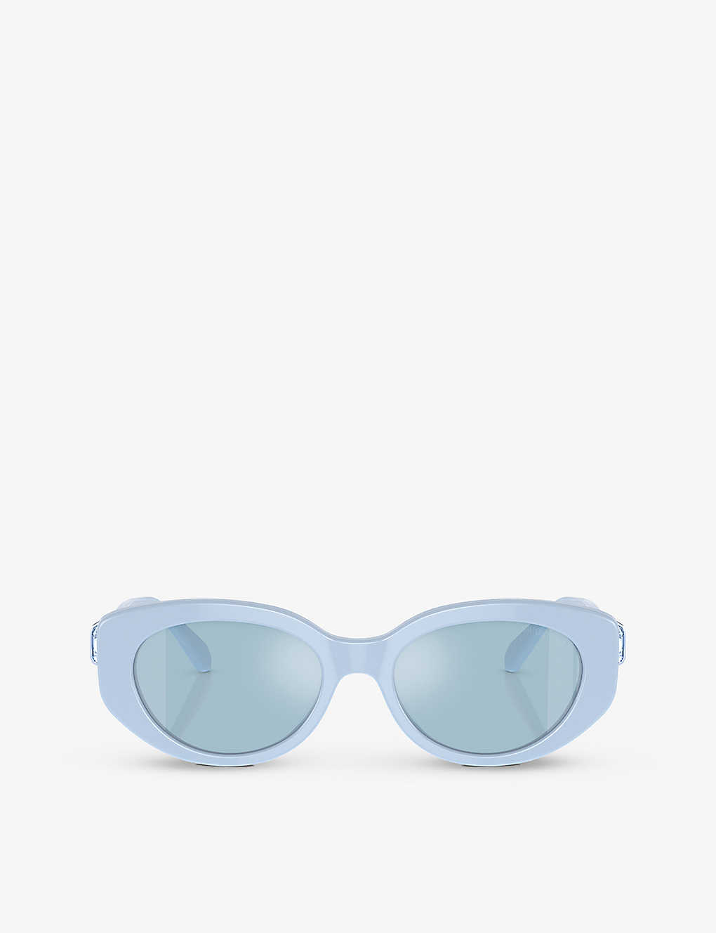Swarovski Womens Blue Sk6002 Oval-frame Gem-embellished Acetate Sunglasses