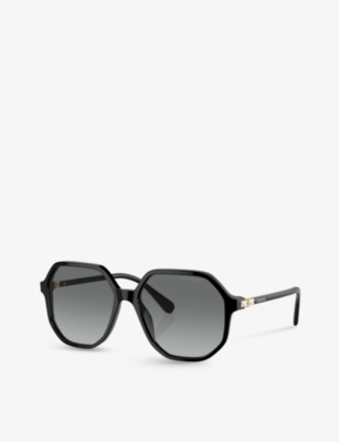 Swarovski Sk6003 Irregular-frame Gem-embellished Acetate Sunglasses In Black