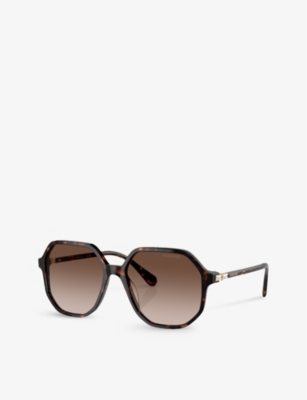 Shop Swarovski Women's Brown Sk6003 Irregular-frame Tortoiseshell Acetate Sunglasses