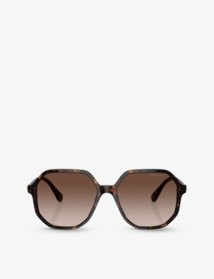 Shop Swarovski Women's Brown Sk6003 Irregular-frame Tortoiseshell Acetate Sunglasses