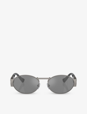 VERSACE: VE2264 oval-frame metal sunglasses