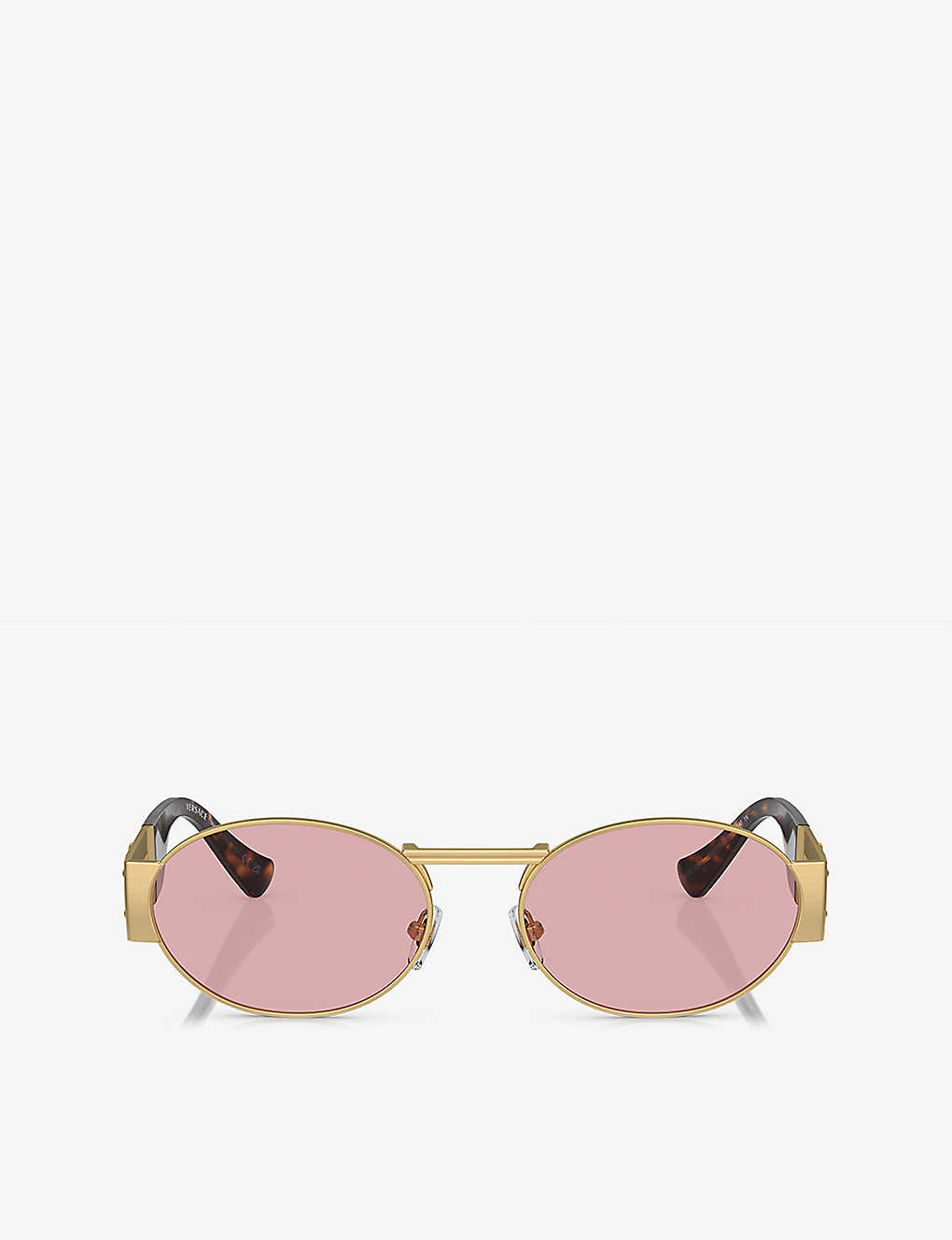 Shop Versace Women's Gold Ve2264 Oval-frame Metal Sunglasses
