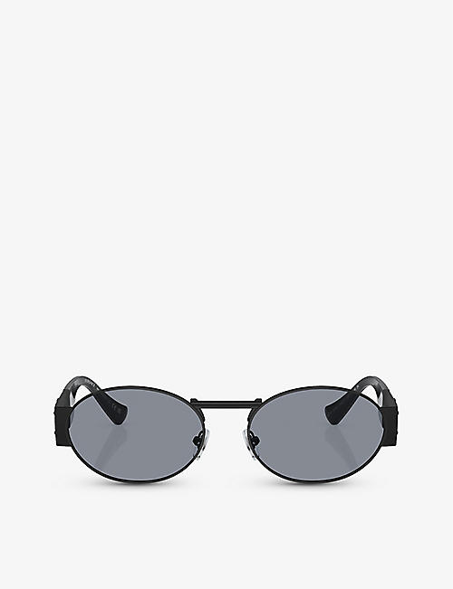 VERSACE: VE2264 oval-frame metal sunglasses