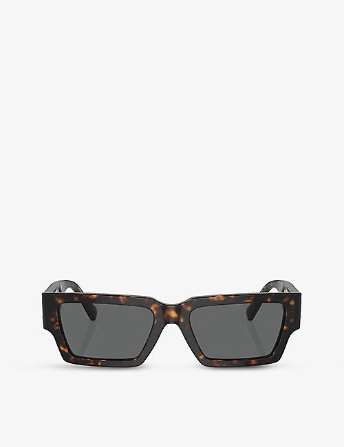 VERSACE: VE4459 rectangular-frame tortoiseshell acetate sunglasses