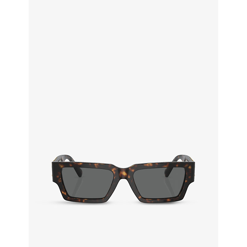 Versace Womens Brown Ve4459 Rectangular-frame Tortoiseshell Acetate Sunglasses