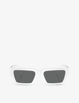 Versace Womens White Ve4459 Rectangular-frame Acetate Sunglasses