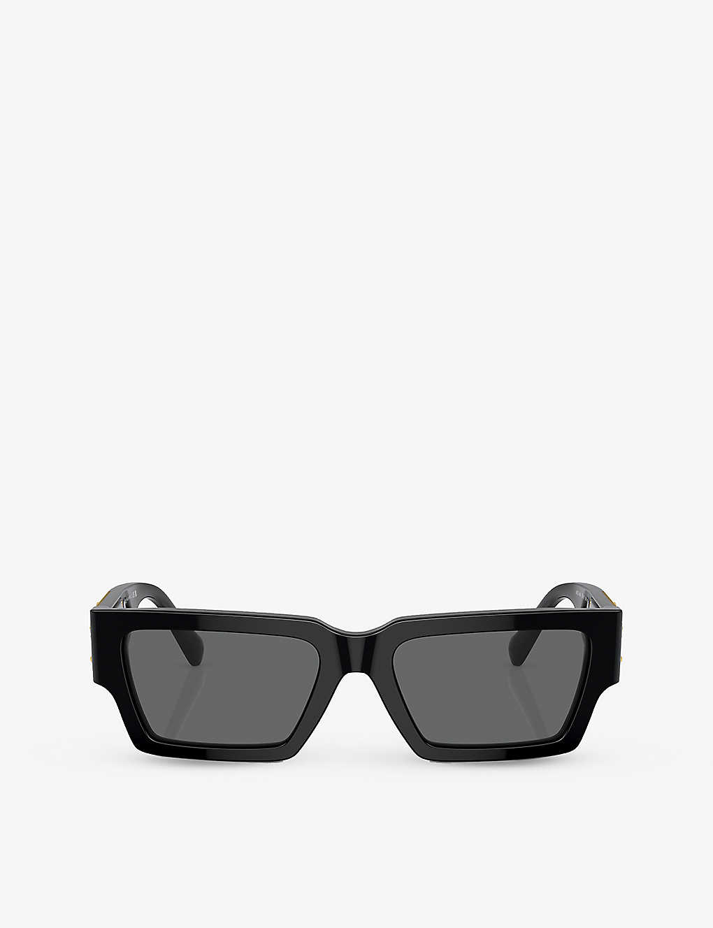 Shop Versace Men's Black Ve4459 Rectangular-frame Acetate Sunglasses