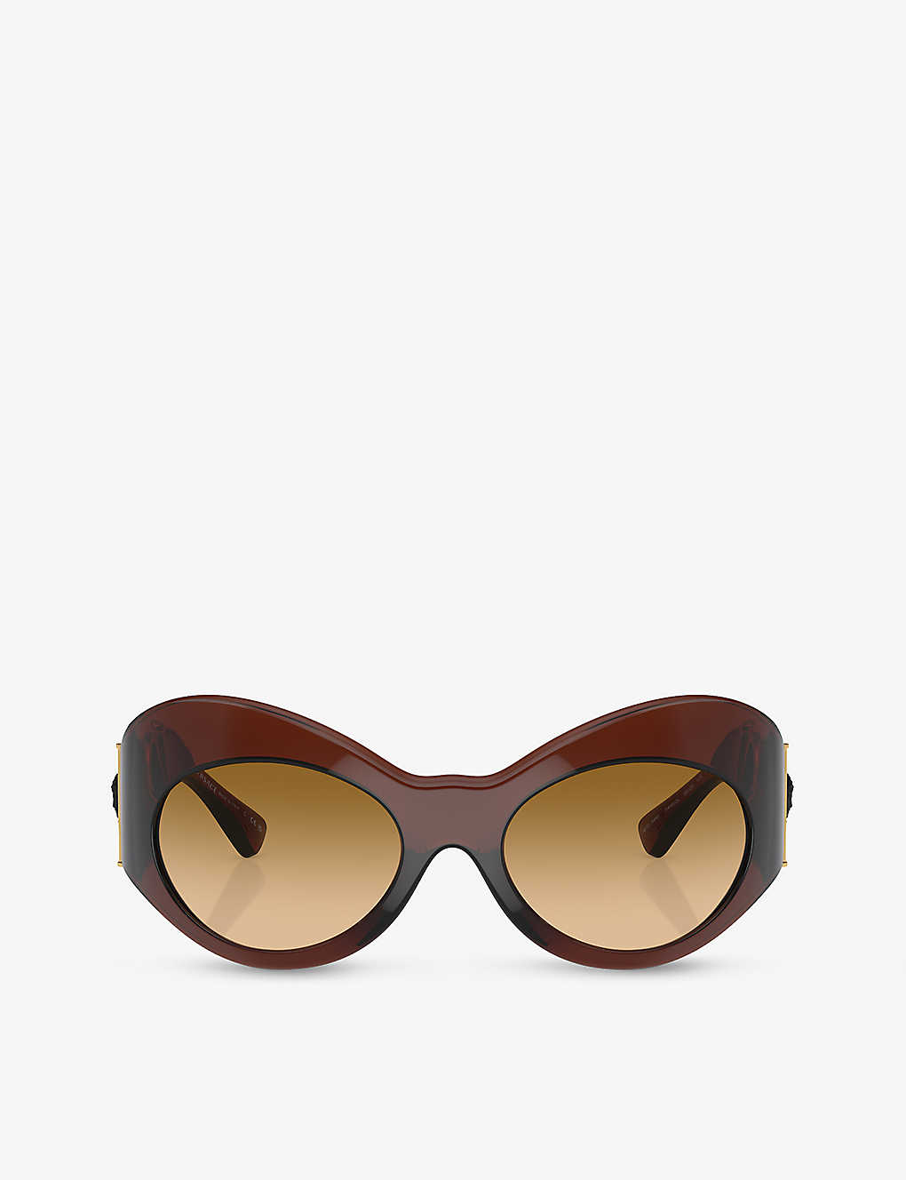 Shop Versace Women's Brown Ve4462 Irregular-frame Injected Sunglasses
