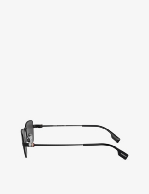 BURBERRY: BE3146 Irregular-Frame Metal Sunglasses