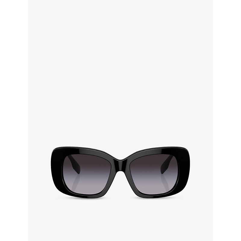 Shop Burberry Women's Black Be4410 Square-frame Acetate Sunglasses