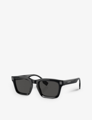 Burberry Womens Black Be4403 Rectangle-frame Acetate Sunglasses In Black