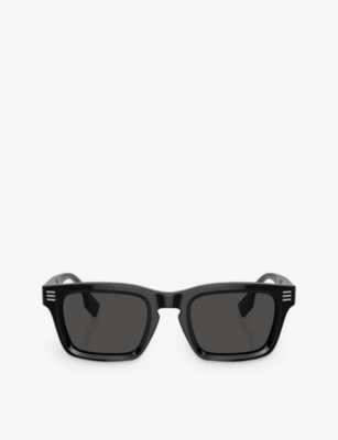 Burberry Womens Black Be4403 Rectangle-frame Acetate Sunglasses