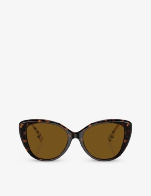 Burberry Womens Brown Be4407 Cat-eye Acetate Sunglasses
