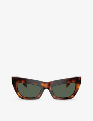 Shop Burberry Women's Brown Be4405 Cat-eye-frame Acetate Sunglasses