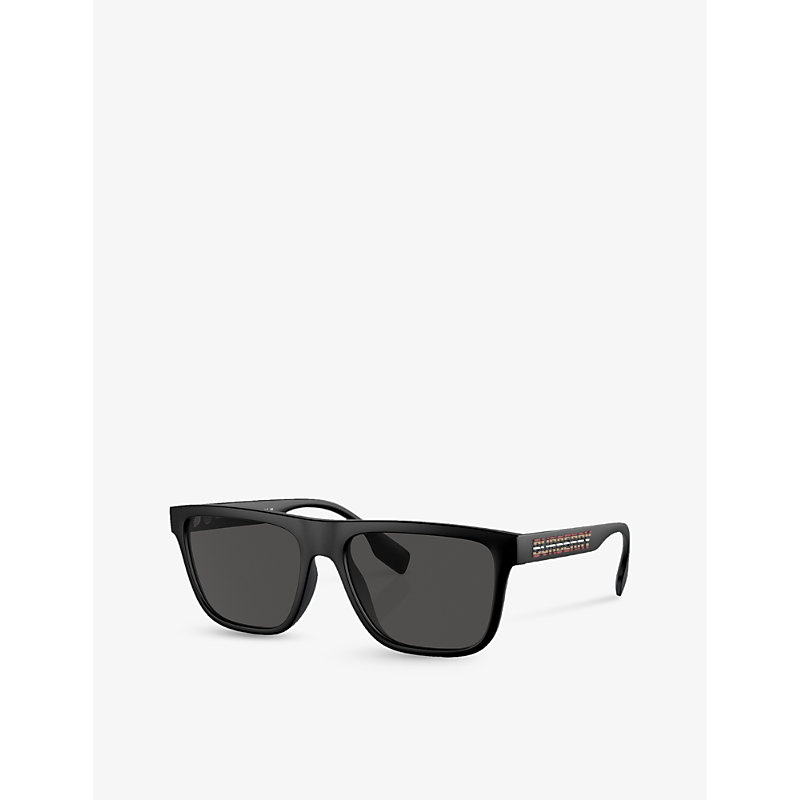 Shop Burberry Women's Black Be4402u Square-frame Polyamide-bio Sunglasses