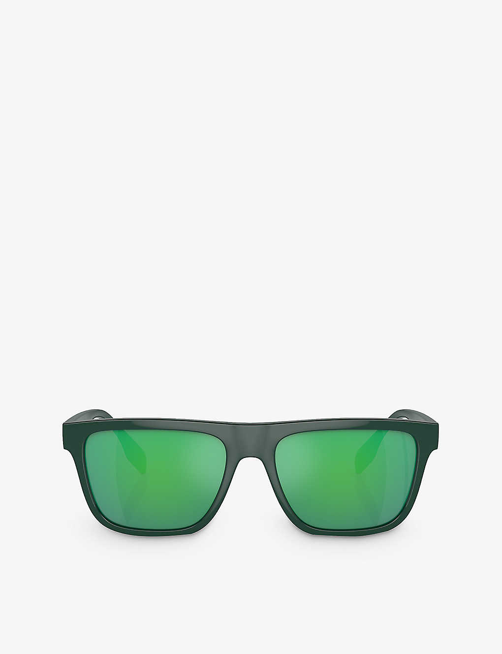 Burberry Womens Green Be4402u Square-frame Polyamide-bio Sunglasses