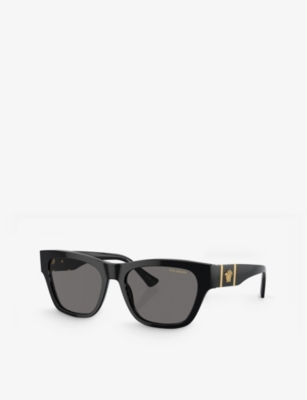 Shop Versace Women's Black Ve4457 Square-frame Acetate Sunglasses