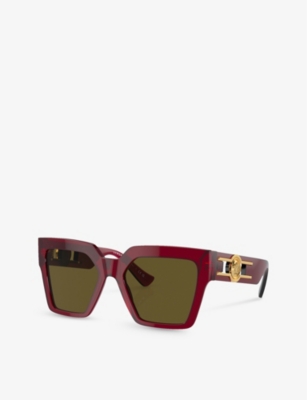 Shop Versace Womens Red Ve4458 Butterfly-frame Acetate Sunglasses