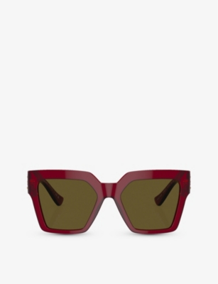Shop Versace Women's Red Ve4458 Butterfly-frame Acetate Sunglasses