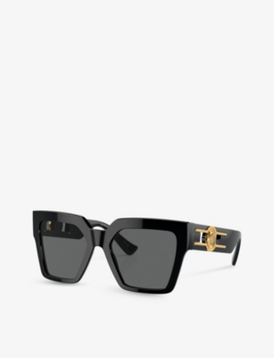 Shop Versace Men's Black Ve4458 Butterfly-frame Acetate Sunglasses