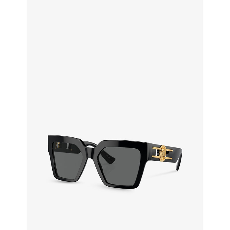Shop Versace Men's Black Ve4458 Butterfly-frame Acetate Sunglasses