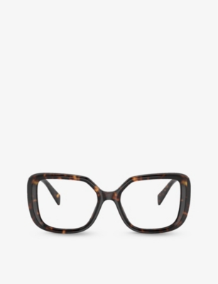 PRADA: PR 10ZV square-frame tortoiseshell acetate optical glasses