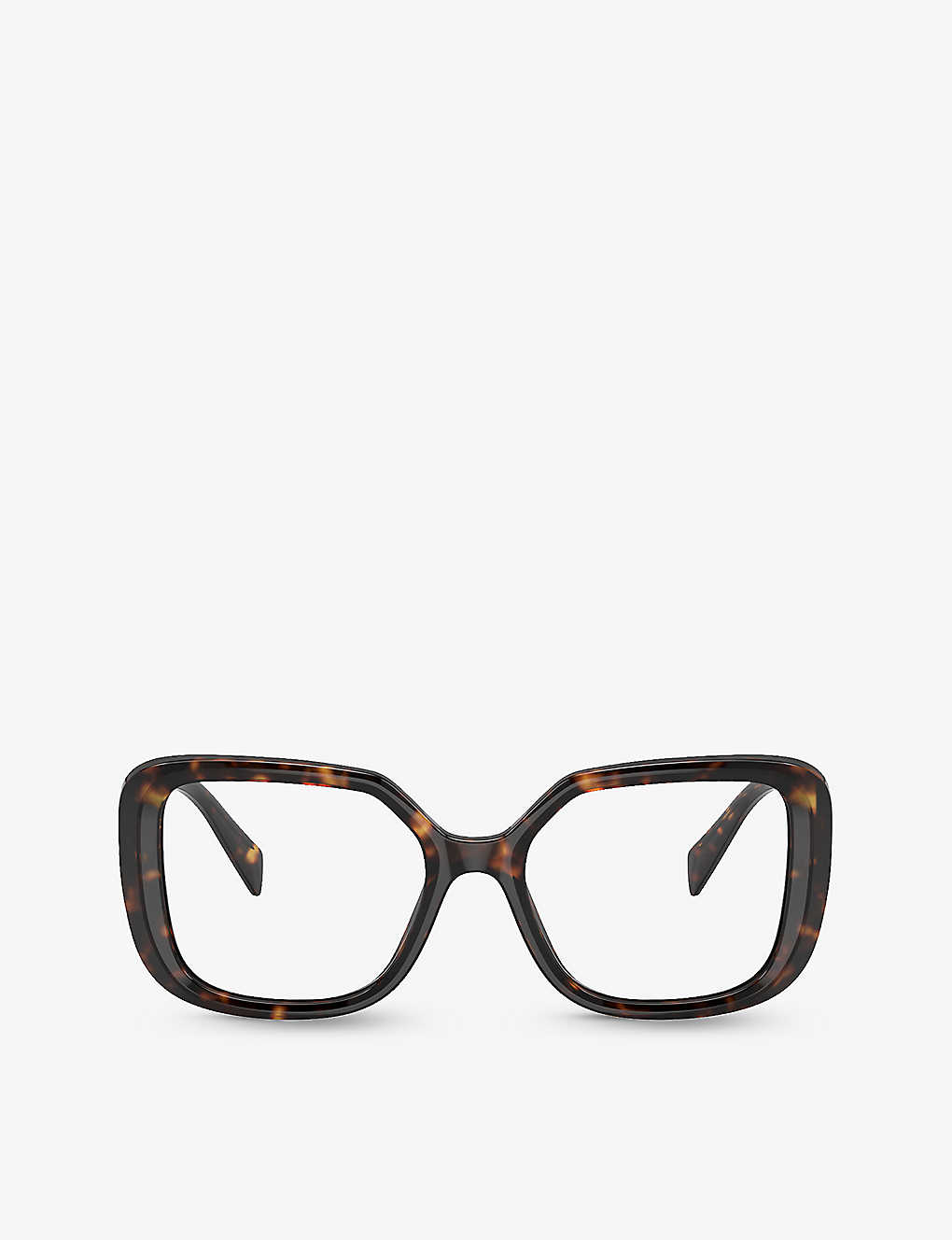Prada Tortoiseshell Square Glasses In Brown