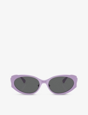 Versace Womens Purple Ve2263 Oval-frame Acetate Sunglasses
