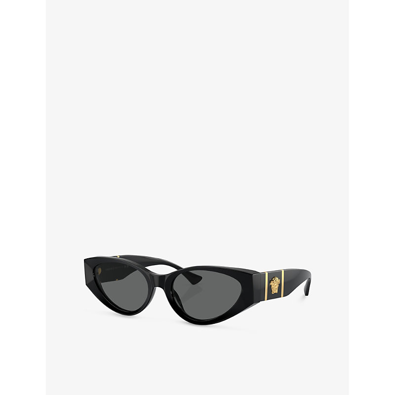 Shop Versace Women's Black Ve4454 Logo-embellished Acetate Sunglasses