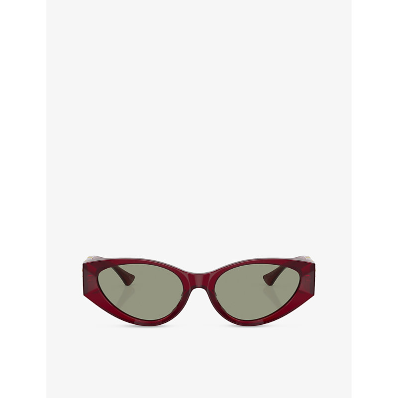 Versace Womens Red Ve4454 Logo-embellished Acetate Sunglasses