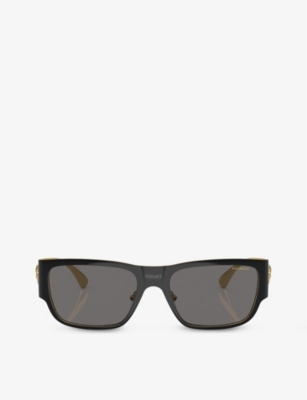 Versace Womens Black Ve2262 Square-frame Metal Sunglasses