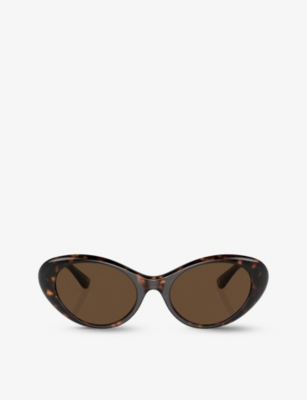Versace Womens Brown Ve4455u Cat-eye Tortoiseshell Acetate Sunglasses