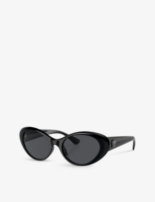 Shop Versace Women's Black Ve4455u Cat-eye Acetate Sunglasses