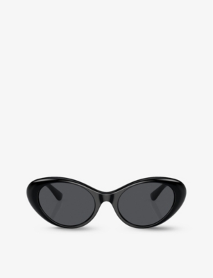 Shop Versace Women's Black Ve4455u Cat-eye Acetate Sunglasses