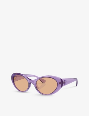 Shop Versace Women's Purple Ve4455u Cat-eye Acetate Sunglasses