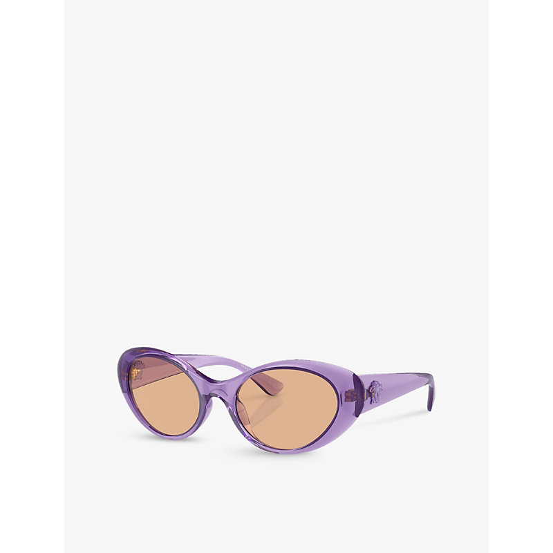 Shop Versace Women's Purple Ve4455u Cat-eye Acetate Sunglasses