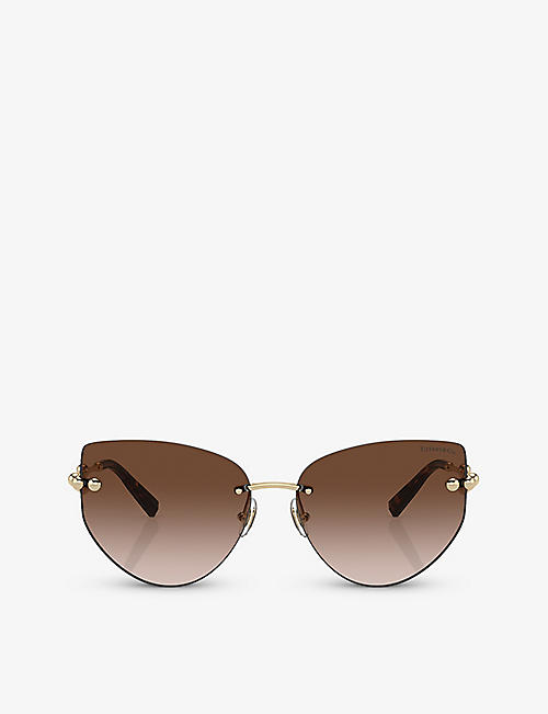 TIFFANY & CO: TF3096 butterfly-frame metal sunglasses